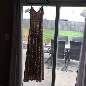 Gold sequin gown never worn.  Re-listing